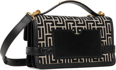 Axelväska Balmain Balmain B-Buzz 24 Canvas and Leather Bag Svart | EN1DA829TJGH, 2