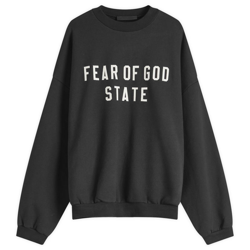 Sweater Fear of God Heavy Fleece Crew Sweatshirt Svart | 192BT246230F