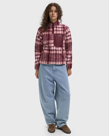Sweater Columbia Women's Plaid Print Sherpa Fleece Pullover Bourgogne | 2085734624, 1