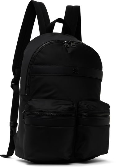 Ryggsäck BOSS Twill Backpack with Logo Trim Svart | 50547405, 2