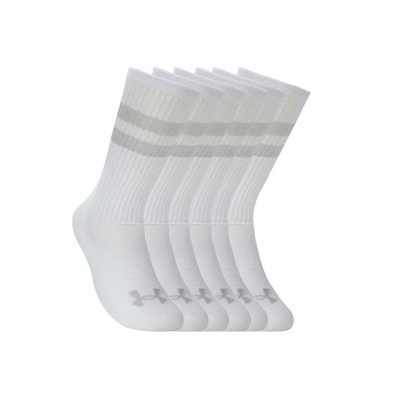 Strumpor Under Armour Under Armour Essential Crew Socks 6-Pack Vit | 1387058-100