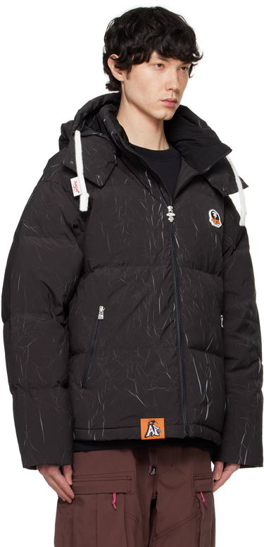 Pufferjacka AAPE by A Bathing Ape AAPE by A Bathing Ape Moonface Logo Camo Hooded Down Jacket Svart | AAPDNM7665XXNBKX, 1