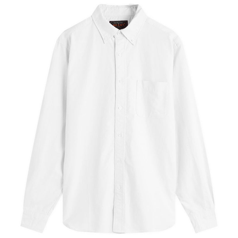 Skjorta BEAMS Beams Plus Button Down Oxford Shirt, Size Small Vit | 3811-0011-139-01