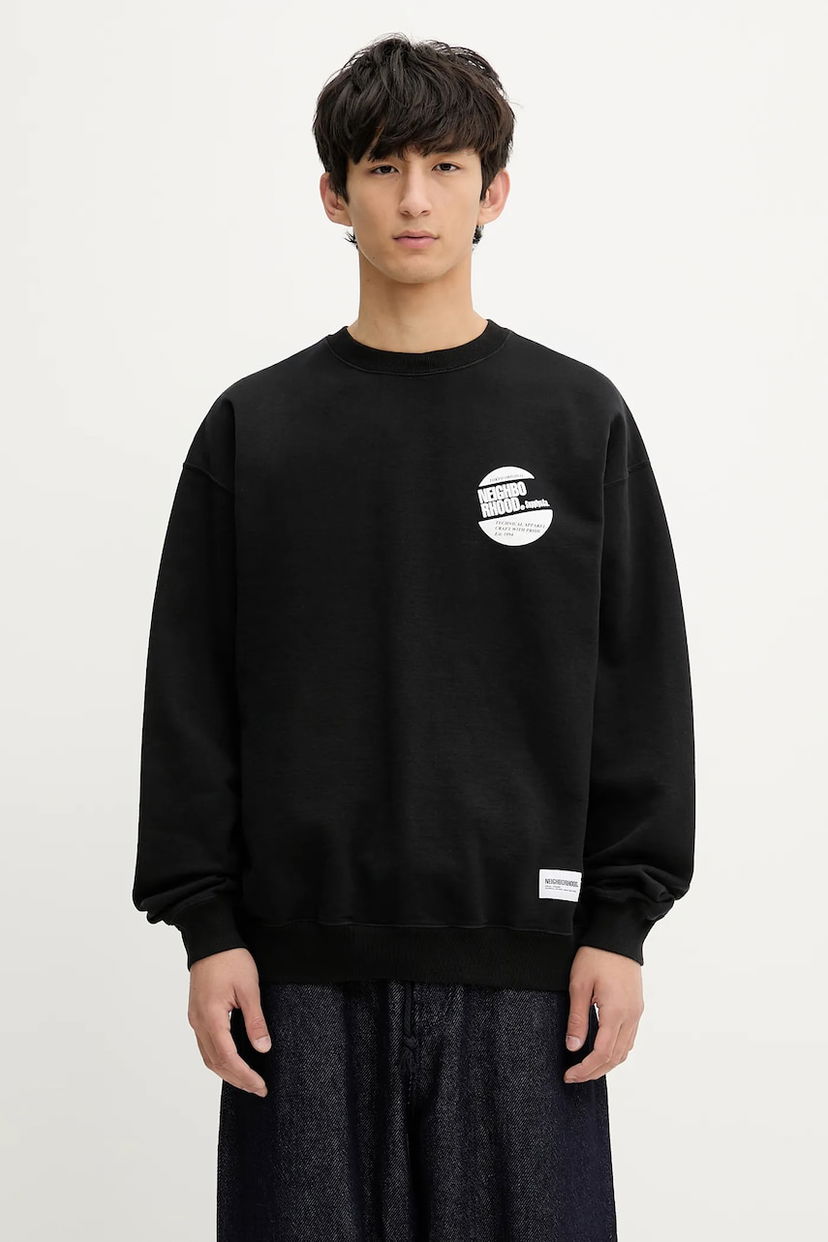 Sweatshirt Neighborhood NEIGHBORHOOD Classic Long Sleeve Sweatshirt with Graphic Svart | 251FPNH.CSM01