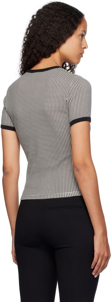 T-shirt Courrèges Contrast Houndstooth Slim T-Shirt Svart | 324JTS017JS0167, 2