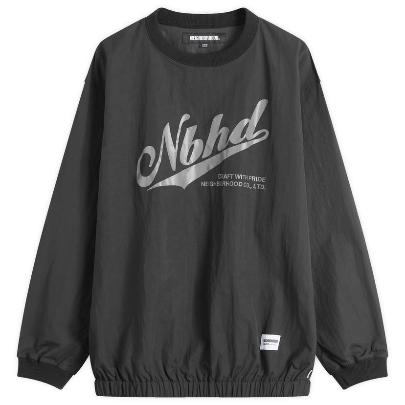 Sweatshirt Neighborhood Pullover Track Nylon Sweatshirt Large Svart | 242TSNH-SHM04-BLK