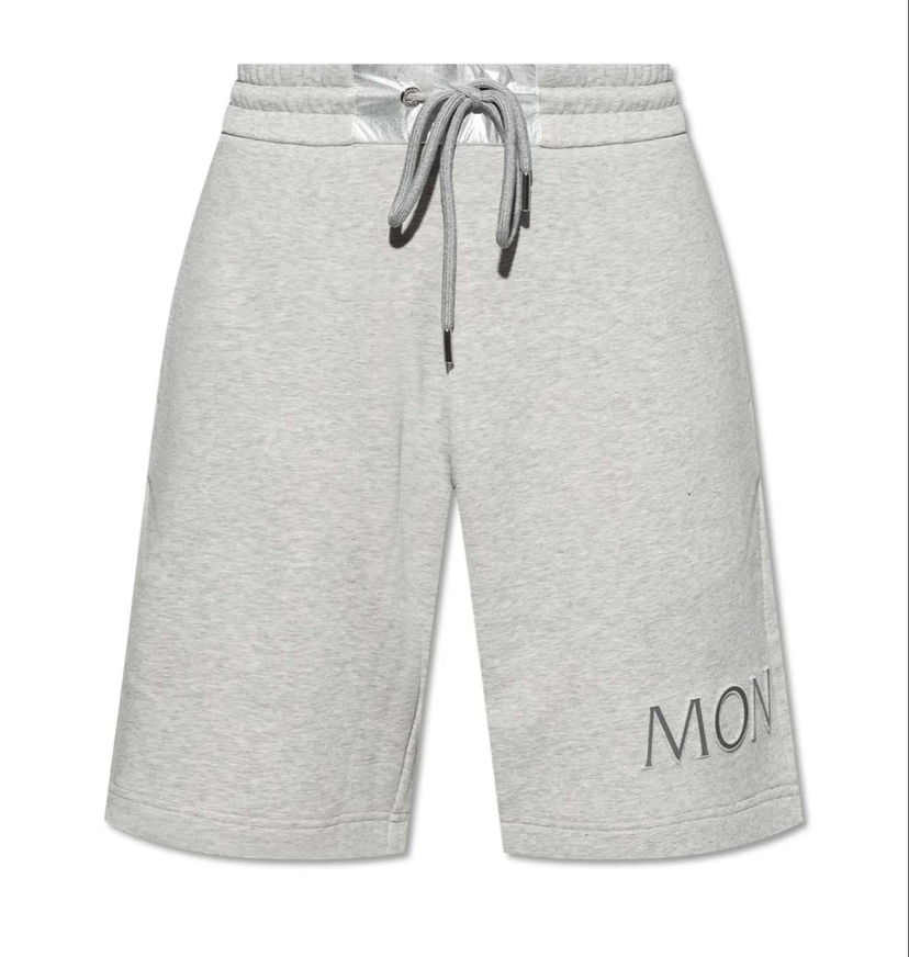 Shorts Moncler Logo Embroidered Drawstring Shorts Grå | i20918h0000189a2l 986