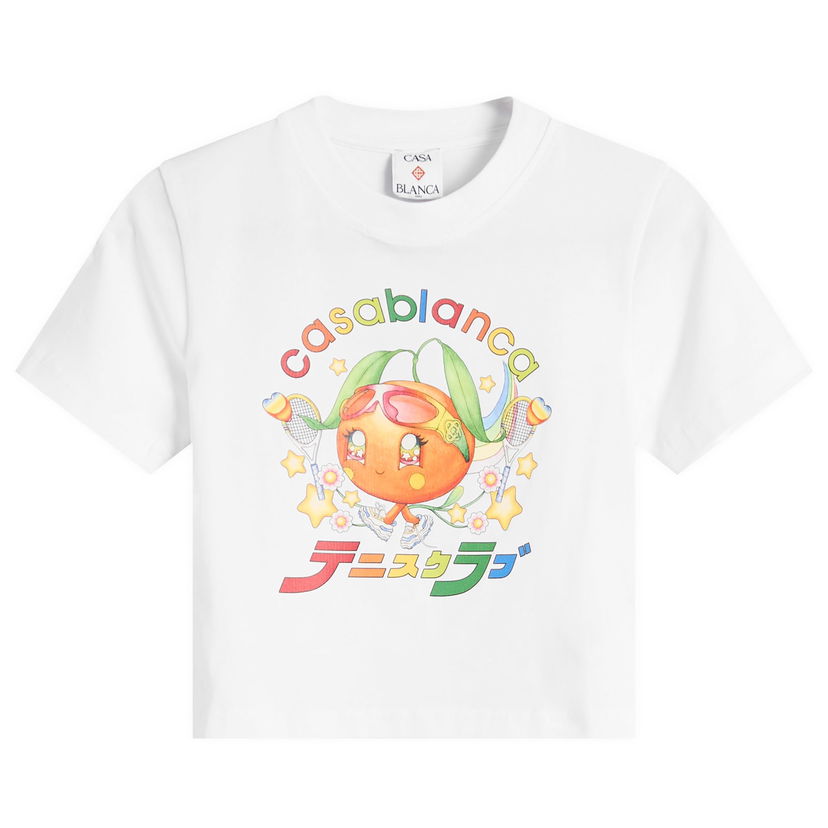 T-shirt Casablanca Casablanca Mascot Cropped T-Shirt, Size X-Small Vit | W-AW25-JTS-009-02