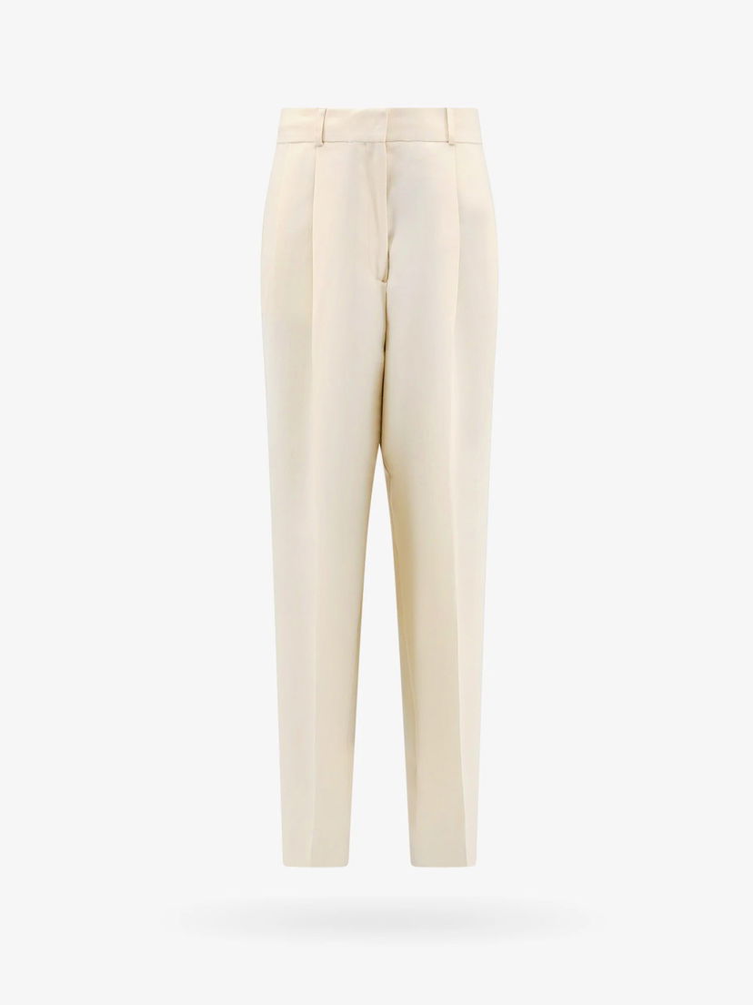 Byxor TOTEME Straight Leg Dress Pants Beige | 234WRB847FB0065007