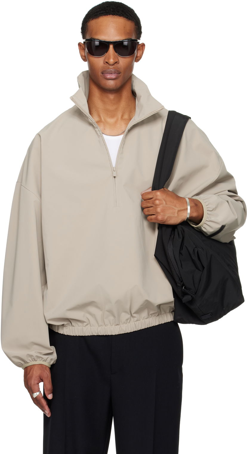 Jacka Fear of God Fear of God ESSENTIALS Sporty Half-Zip Jacket Beige | 202SP256721F