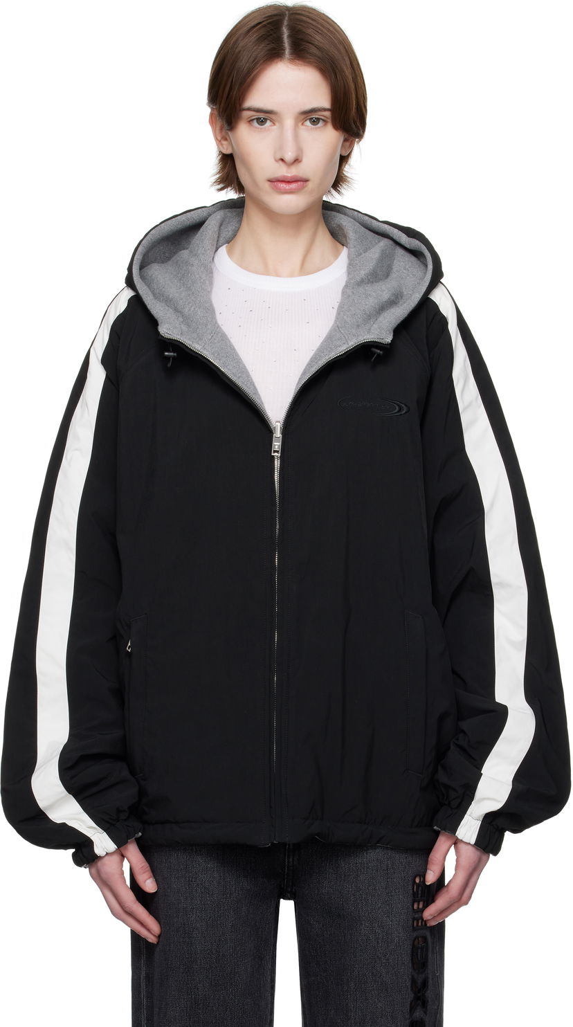 Vindjacka Alexander Wang Alexander Wang Raglan Hooded Reversible Jacket Svart | UWC1252038