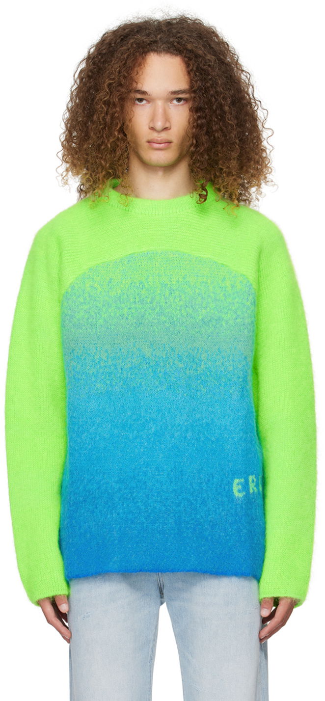 Sweater ERL Gradient Knit Sweater Grön | ERL07N001