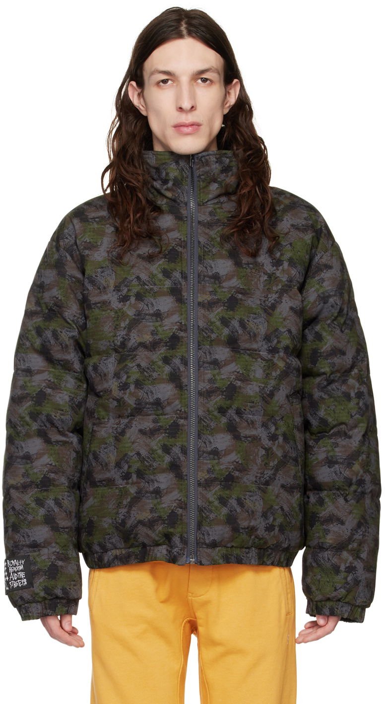 Bomberjacka Ksubi Camouflage Print Reversible Jacket Grön | MPS23JK016