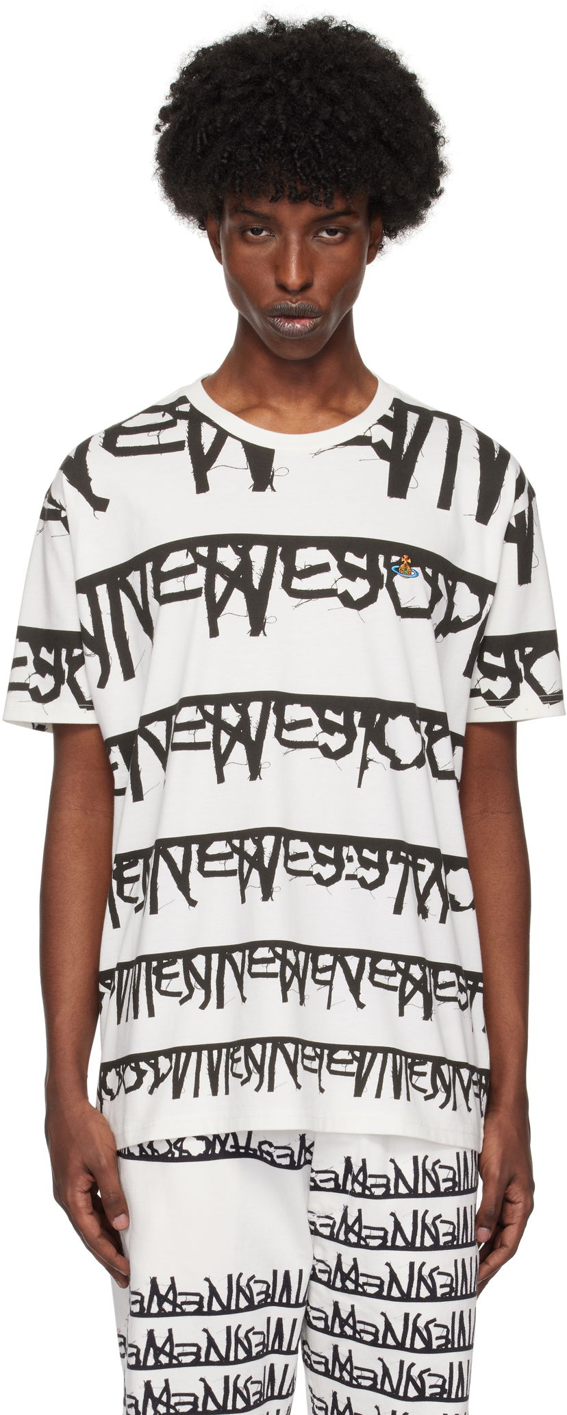 T-shirt Vivienne Westwood Classic Print T-Shirt Vit | 3G01001F-J006L-