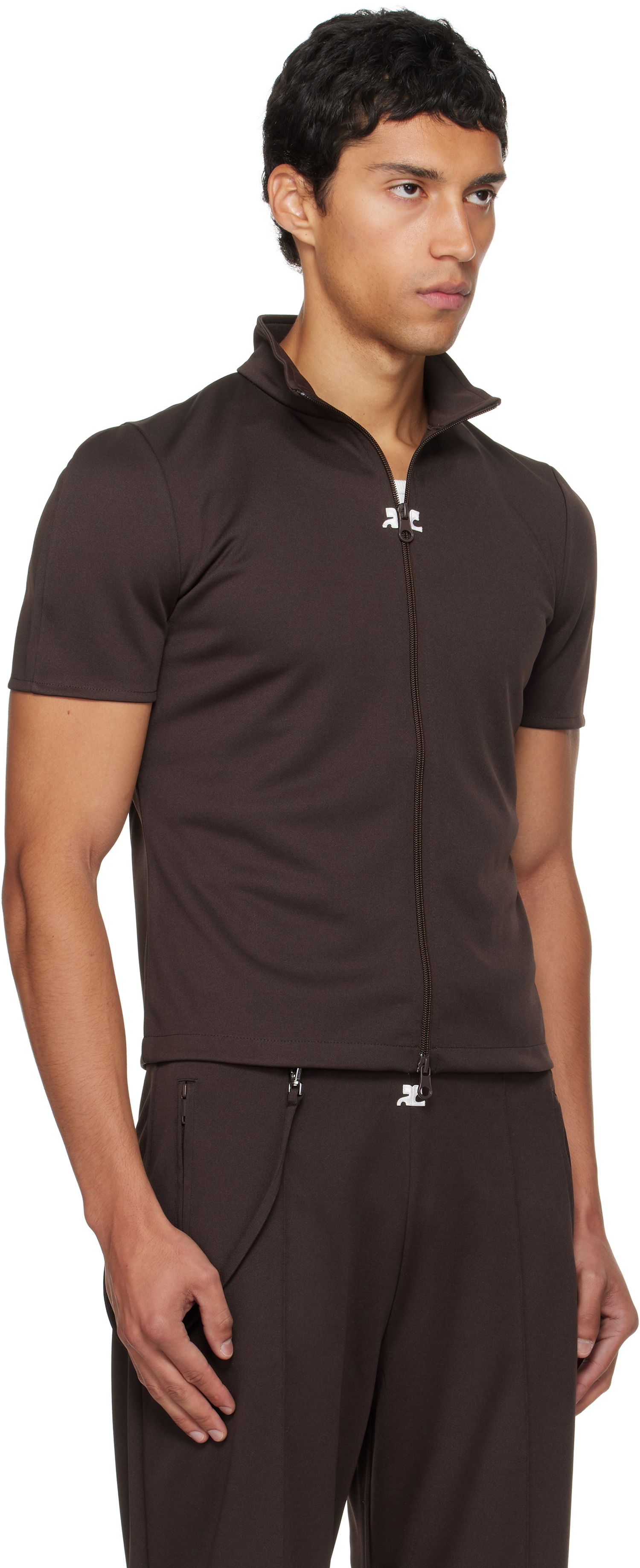 Träningsoverall Courrèges Courrèges Interlock Tracksuit Top Brun | 325JTO447JS0250, 1