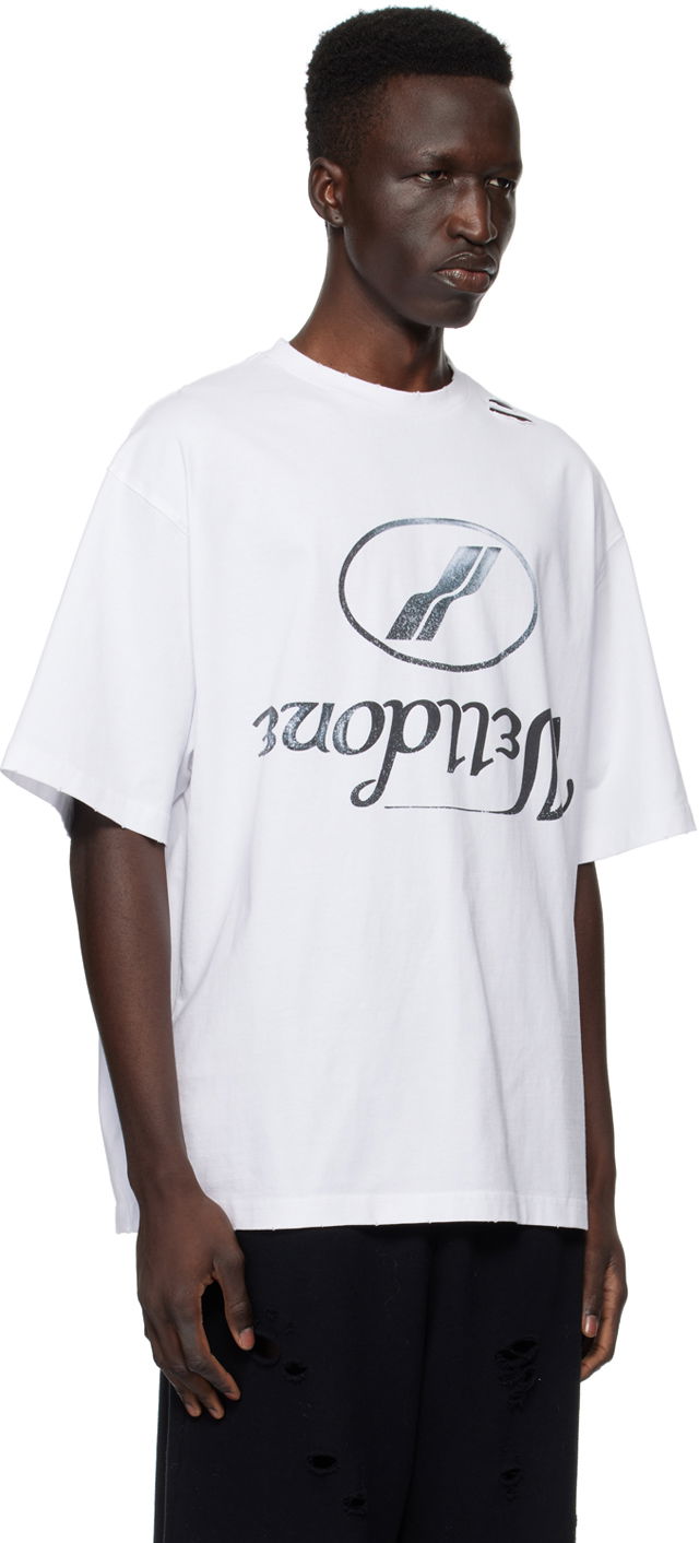 T-shirt We11done Distressed Logo T-Shirt Vit | WD-TT3-22-905-U-WH, 1