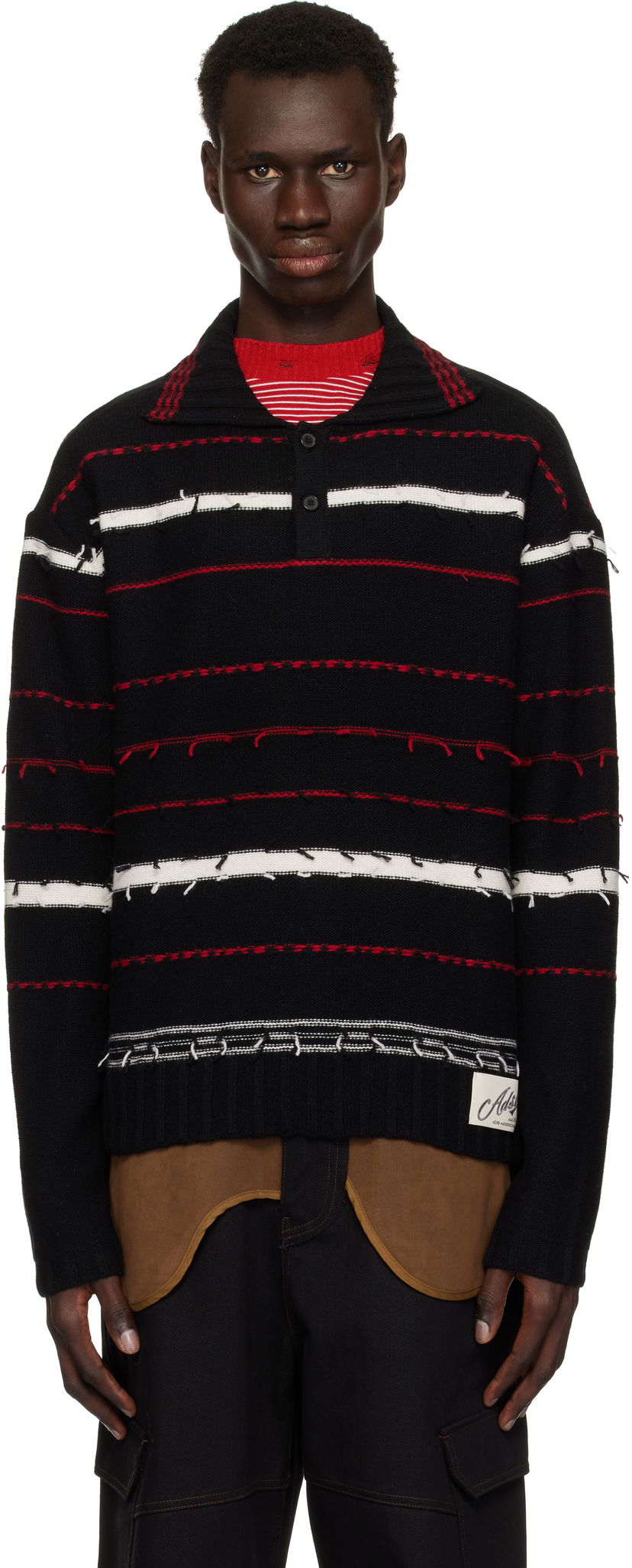 Sweater Andersson Bell Andersson Bell Striped Polo Sweater Svart | atb1245m