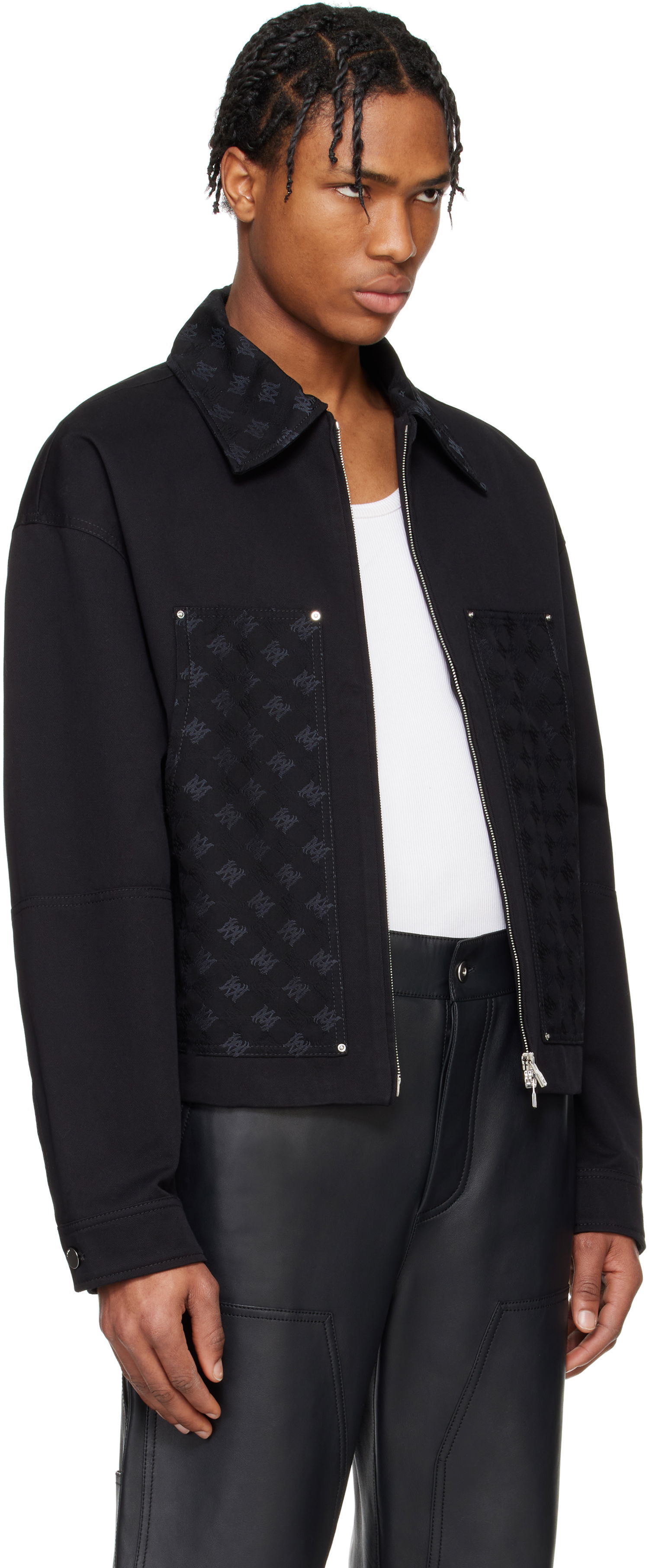 Jacka AMIRI AMIRI MA Quad Jacquard Work Jacket Svart | AMOUWJ1003, 1