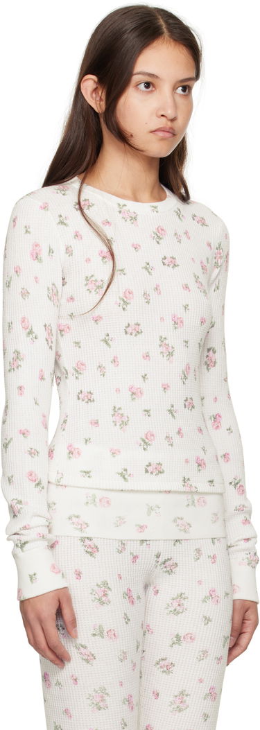 T-shirt GUIZIO Guizio Long Sleeve Rosebud Thermal Top Vit | H24101K082, 1