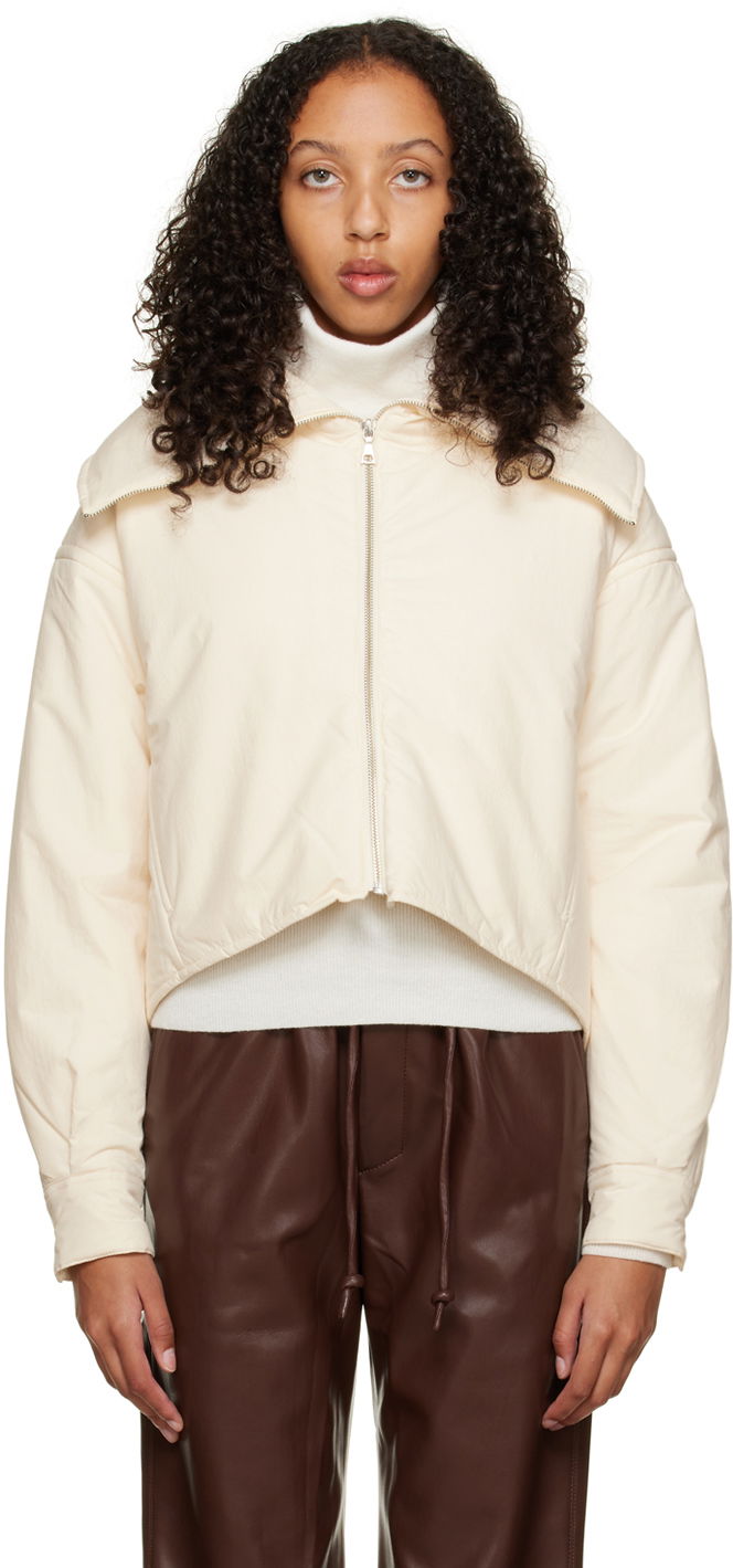 Pufferjacka John Elliott Cropped Puffer Jacket Vit | WH247F71142S