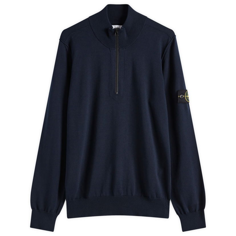 Sweater Stone Island Stone Island Organic Cotton Half Zip Knit, Size Large Mörkblå | K1S155100063-V0020