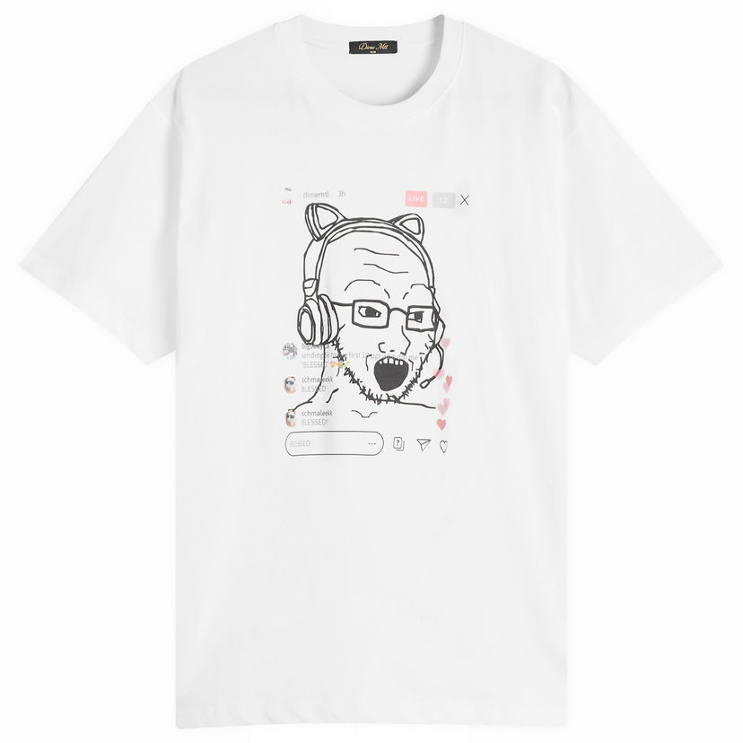T-shirt Dime Dime Live Graphic T-Shirt, Size Large Vit | DIMEFA2566WHT