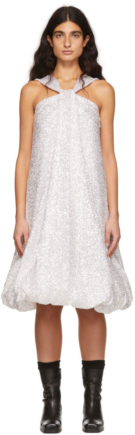 Klä We11done We11done Sequin Bubble Dress Metallisk | WD-OP1-22-182-W-WH