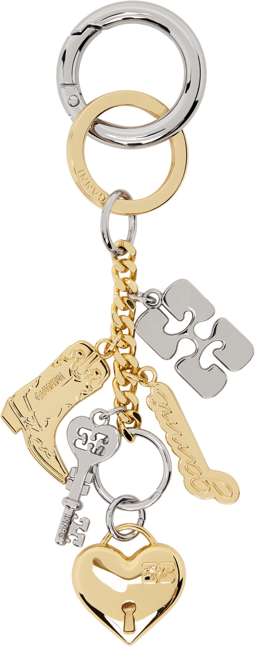 Nyckelringar GANNI GANNI Bou Multi Charm Keychain Metallisk | A6616