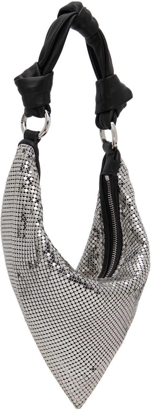 Handväska Amina Muaddi Mini Cameron Silver Metallic Shoulder Bag Metallisk | MINI CAMERON METAL MESH, 1