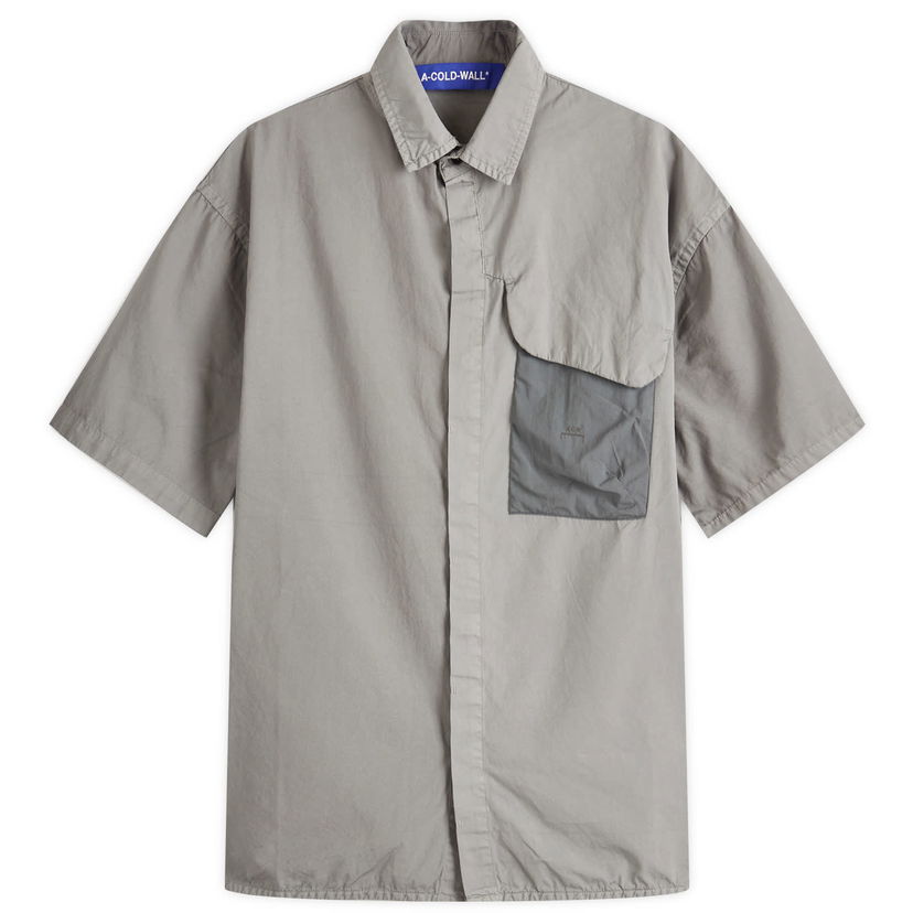 Skjorta A-COLD-WALL* A-COLD-WALL* Brunswick Short Sleeve Shirt, Size Large Grå | ACWMSH167-GRYGRN