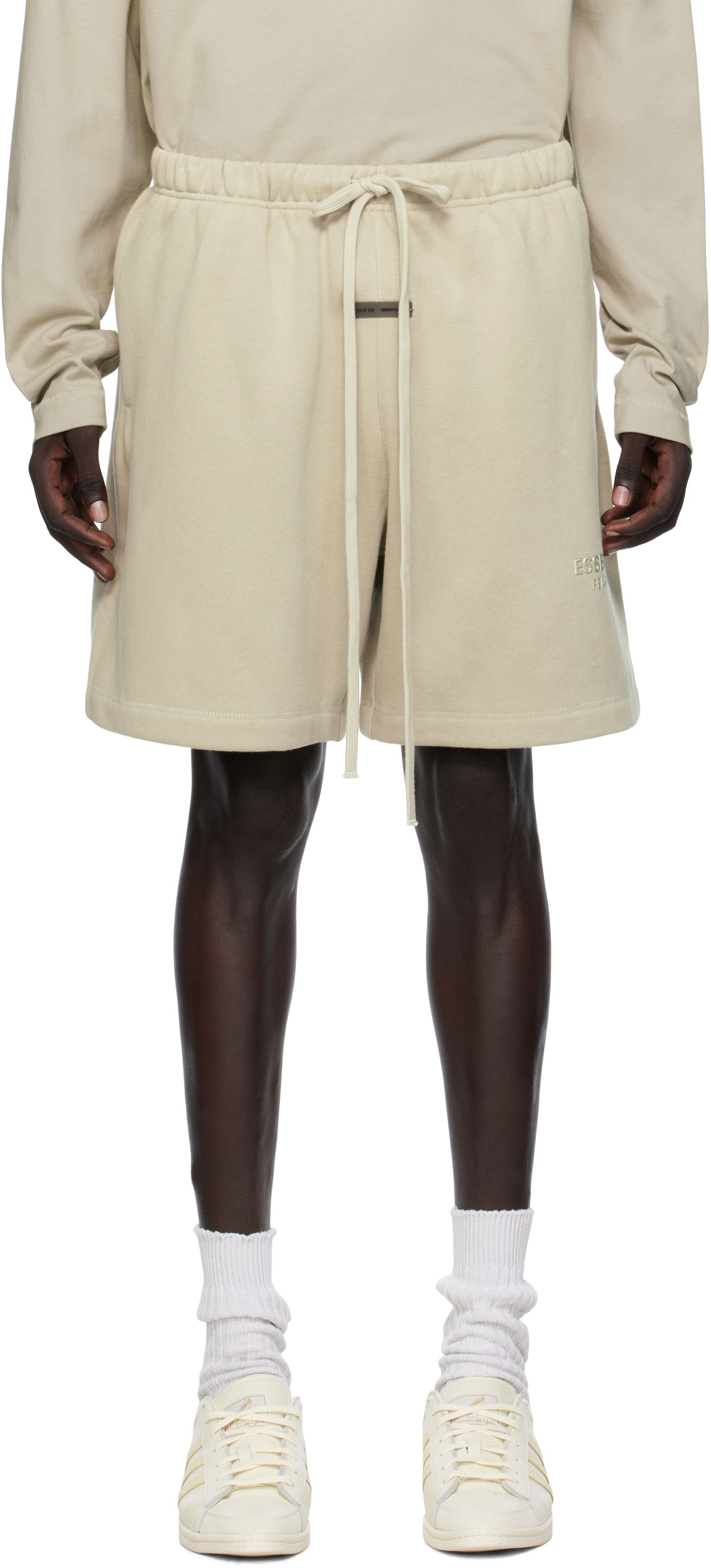 Shorts Fear of God Fear of God ESSENTIALS Fleece Soccer Shorts Beige | 160SP252006F, 0