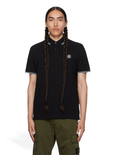 Polotröja Stone Island Stripe Polo Svart | 79152SC18