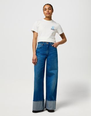 Byxor Wrangler Wrangler Loose Cuffed Rodeo Ridge Trousers Blå | 112373236:32:32, 1
