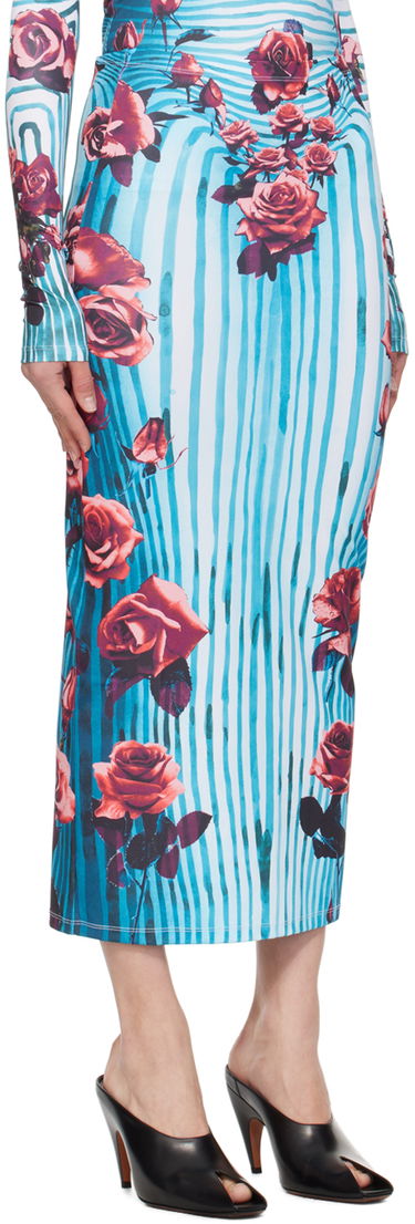 Kjol Jean Paul Gaultier Flower Print Maxi Skirt Blå | 24/25-F-JU088-J551-503001, 1