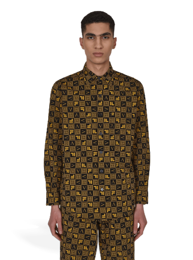 Skjorta Aries FILA x Logo Print Longsleeve Shirt Svart | FIAR40001 BLK