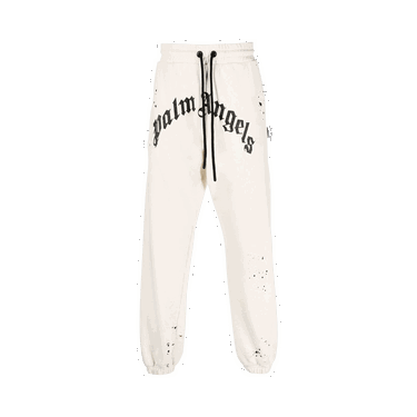 Träningsbyxor Palm Angels GD Glittered Logo Sweatpants Vit | PMCH011F22FLE0030310, 0