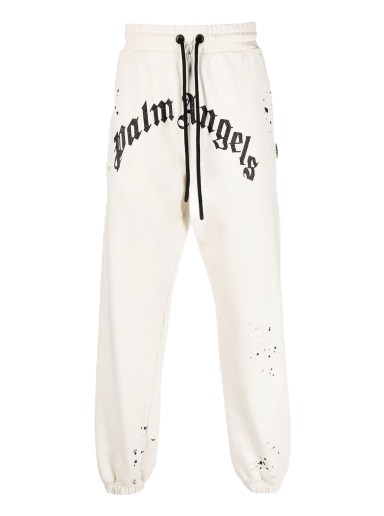 Träningsbyxor Palm Angels GD Glittered Logo Sweatpants Vit | PMCH011F22FLE0030310