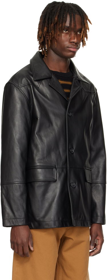 Rockar Maison Margiela MM6 Maison Margiela Sports Leather Jacket Svart | SH0AM0045 M07005, 1