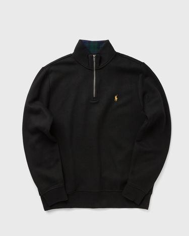 Sweatshirt Polo by Ralph Lauren Quarter-Zip Stand-Up Collar Sweatshirt with Plaid Lining Svart | 710981468001, 0