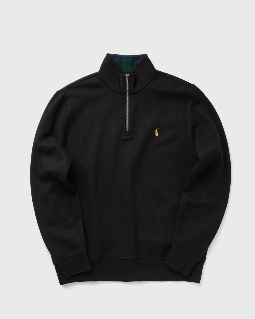 Sweatshirt Polo by Ralph Lauren Quarter-Zip Stand-Up Collar Sweatshirt with Plaid Lining Svart | 710981468001