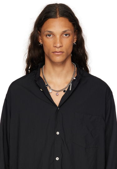 Halsband We11done We11done Stone Charm Chain Necklace Metallisk | WD-AJ2-24-565-U-SV, 1