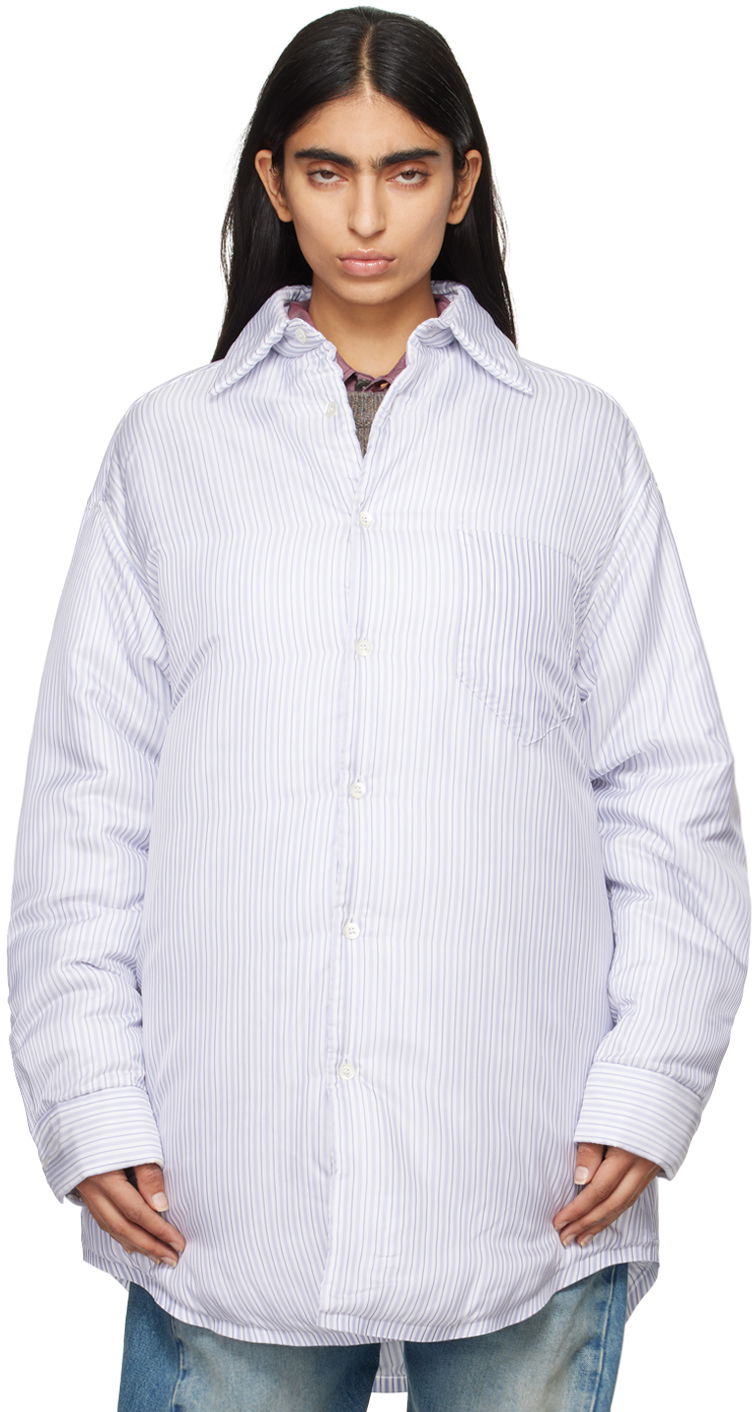 Skjorta Maison Margiela Padded Stripe Shirt Blå | S50DT0040 M35204
