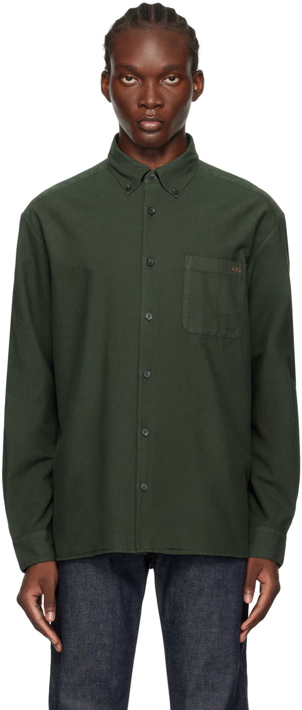 Skjorta A.P.C. Green Mateo Shirt Grön | COHAH-H12599