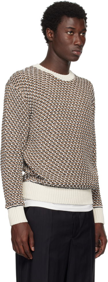 Sweater BOSS Textured Knit Sweater Beige | 50543159, 2