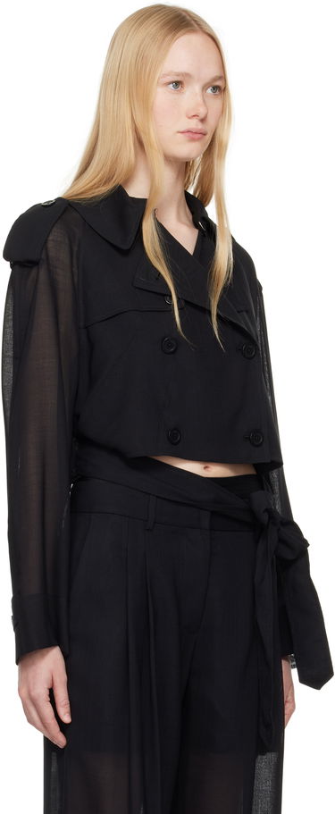 Trenchcoat Helmut Lang Helmut Lang Cropped Trench Coat Svart | P01HW101, 1