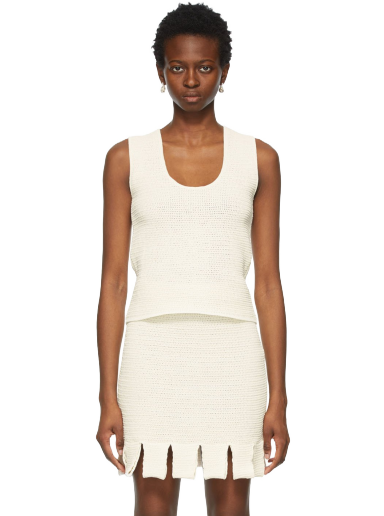 Linne Bottega Veneta Mesh Tank Top Beige | 656576 V0S90