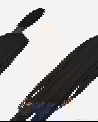 T-shirt Ben Davis Classic Label Pocket Long Sleeve T-Shirt Svart | BEN934 001, 3