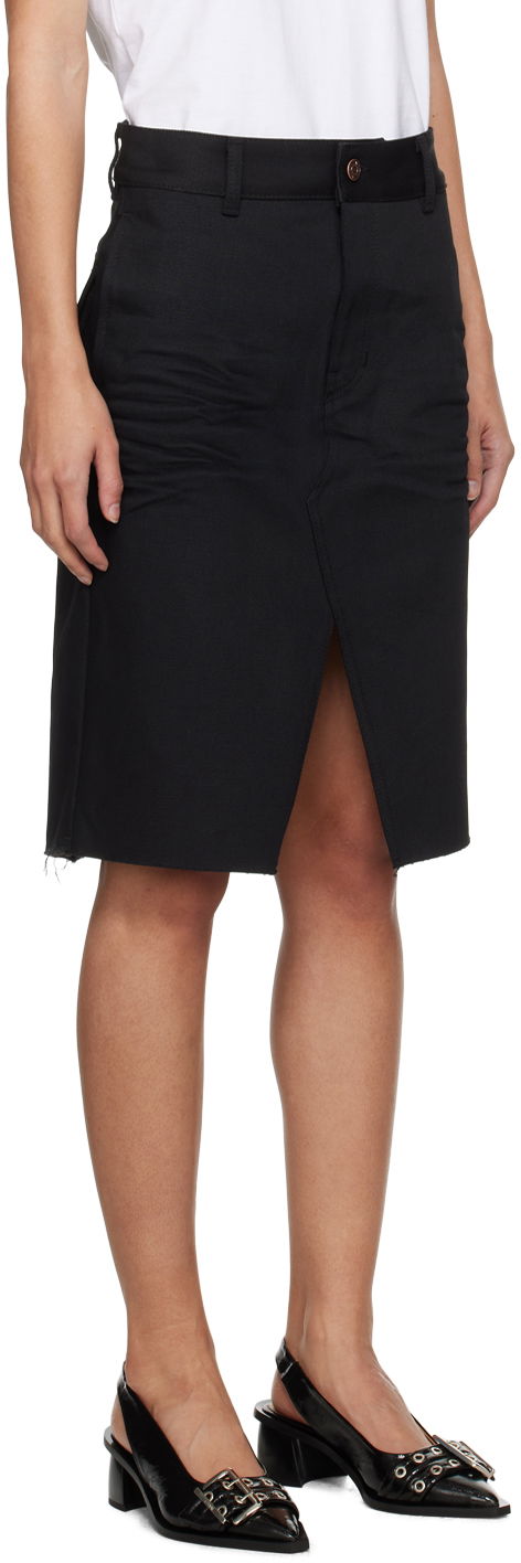 Kjol We11done We11done Raw Edge Midi Skirt Svart | WD-DS0-24-303-W-BK, 1