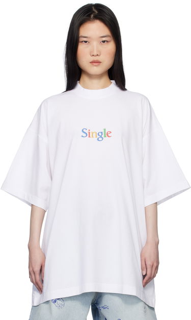 T-shirt VETEMENTS Vetements 'Single' Oversized T-Shirt Vit | UA66TR700W, 0