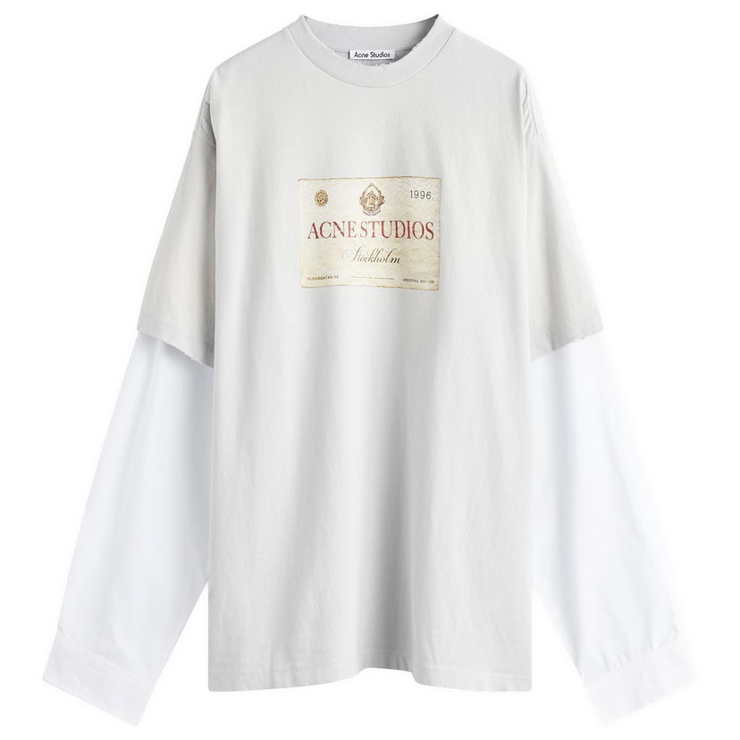 T-shirt Acne Studios Double Layered Graphic T-Shirt Grå | CL0322-AAB